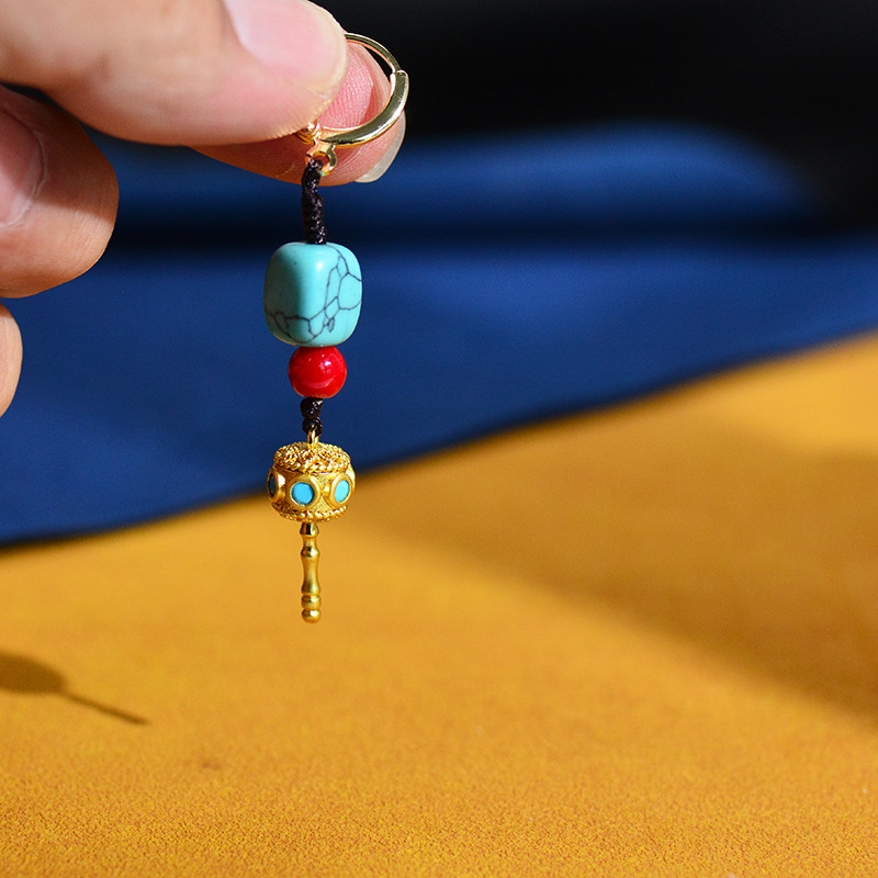 ️ ต่างหูข้างเดียว Prairie Lhasa เครื่องประดับทิเบตต่างหู Copa Grass Man Ritang ต่างหูชายสไตล์นอร์มาด