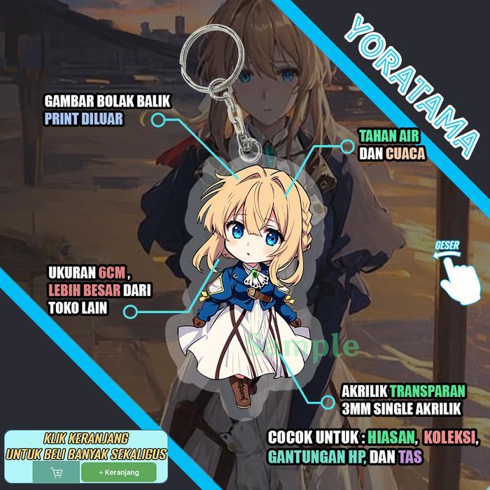 Gantungan Kunci Violet Evergarden, พวงกุญแจ Lucu อะนิเมะ