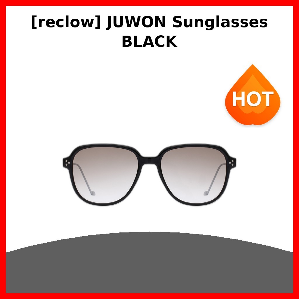 แว่นกันแดด Juwon สีดำ กรอบโอเวอร์ไซส์ นำเข้าจากเกาหลี
