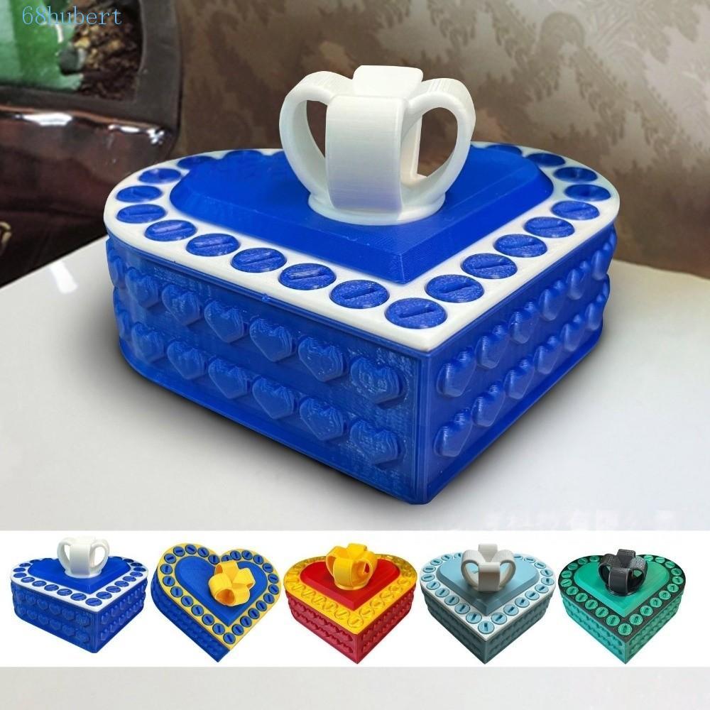 ฮับ กล่องสกรูเล่นตลก, รูปหัวใจ 8 ซม. Annoying กล่องของขวัญ, เกมแบบโต้ตอบเครื่องประดับพลาสติกตลก Take