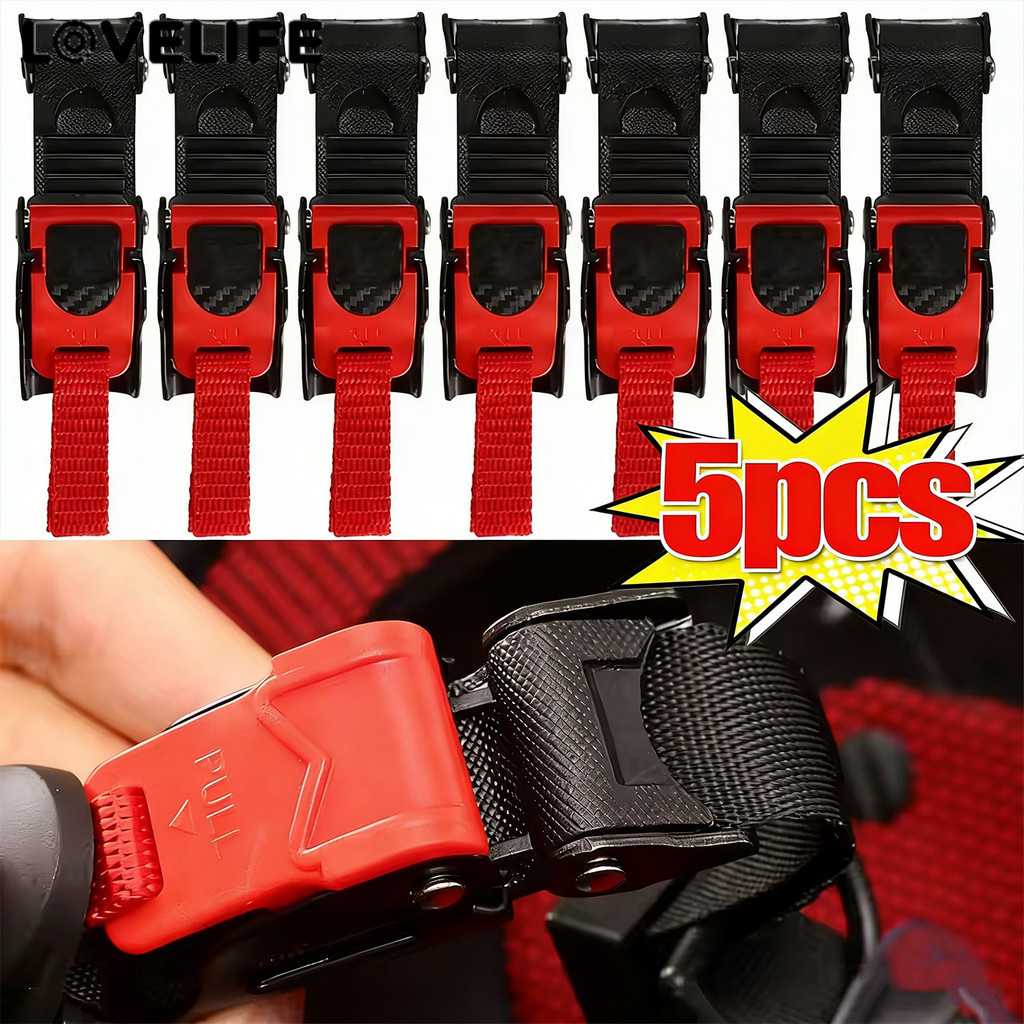 1/5ชิ้นพลาสติกปุ่มกดหัวเข็มขัดหมวกกันน็อครถจักรยานยนต์ด่วนที่วางจําหน่ายหัวเข็มขัดเปลี่ยนสายรัดคางล็อคคลิปความปลอดภัยหัวเข็มขัดสําหรับขี
