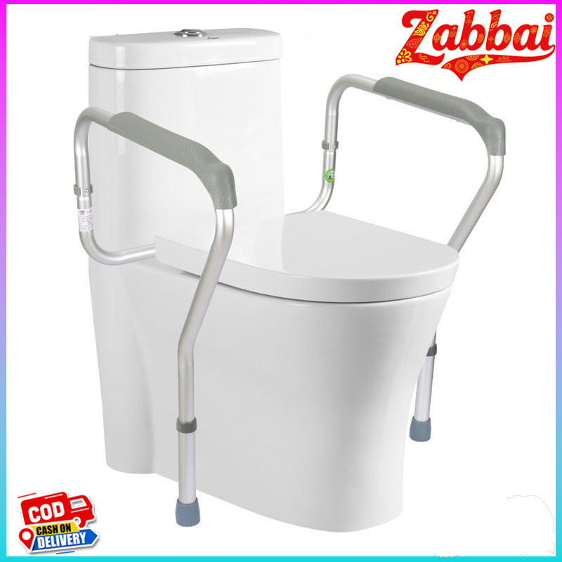 Zabbai ราวจับกันลื่น ช่วยพยุง ผู้สูงอายุ ผู้พิการ ผู้ป่วย สำหรับยึดกับโถสุขภัณฑ์แบบนั่งไม่ต้องเจาะผนัง