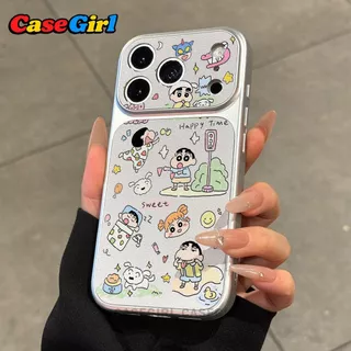 เคสไอโฟน IPhone 15 16 11 14 13 17 12 Pro Max 14 16 15 Plus 15 Plus 13 11 16 15 12 Pro ลายชินจังสไตล์สวีทคูล