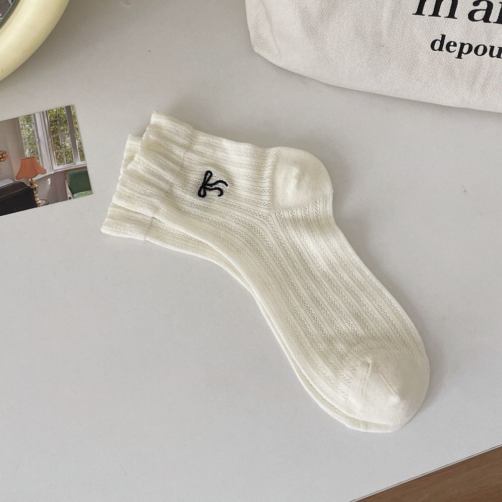 [OK Sports Life] Summer Bow Socks Bubble Boat Socks Mesh Breathable Cotton Socks Socks Japanese miu 
