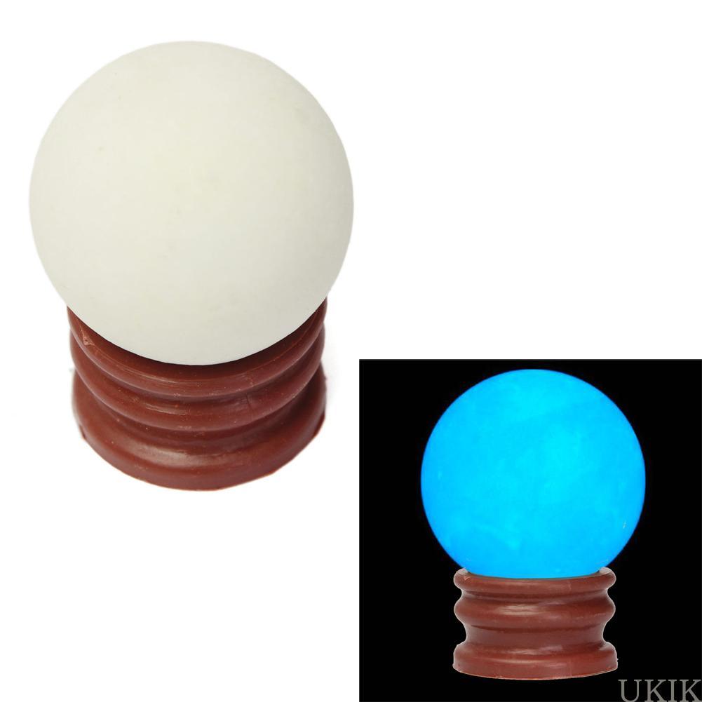 UKIK Delicate Glow In Dark Quartz Crystal Sphere Blue Luminous 3 5 ซม. + ฐาน