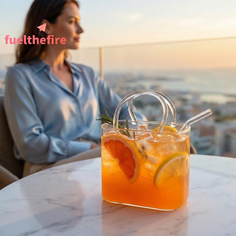 [Feel] Creative Glass Cup กระเป๋าถือออกแบบสําหรับ Cotail Fruity Glass ของขวัญที่ไม่ซ้ํากันสําหรับผู้หญิง Party Decor [ใหม่]