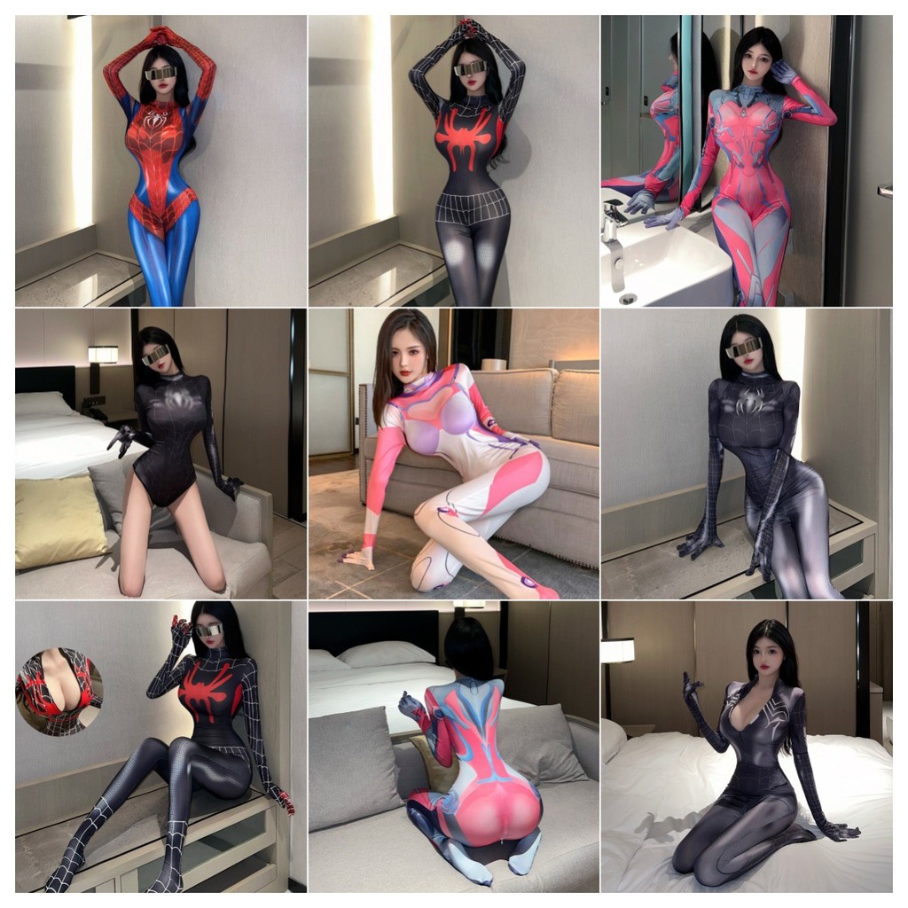 ชุดคอสเพลย์ Spider Jumpsuit สีสันหลากหลาย พร้อมสวมใส่สำหรับการแสดงบทบาท