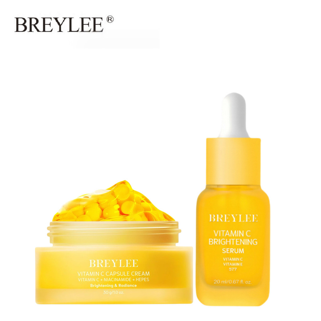 BREYLEE Vitamin C Whitening Set 2 ชิ้น ลบจุดด่างดํา (เซรั่ม + ครีม) 20ml+30g