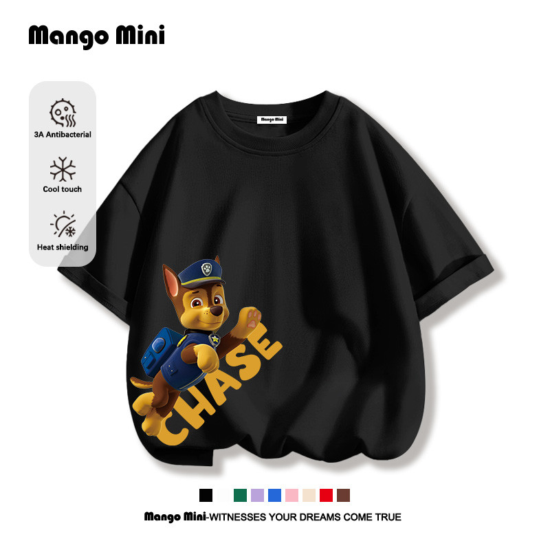 เสื้อเด็ก PAW Patrol เสื้อยืดแขนสั้น ใส่สบาย ไม่หด เสื้อยืดแขนสั้นสำหรับเด็ก พิมพ์สัตว์น่ารัก (พร้อมส่ง)