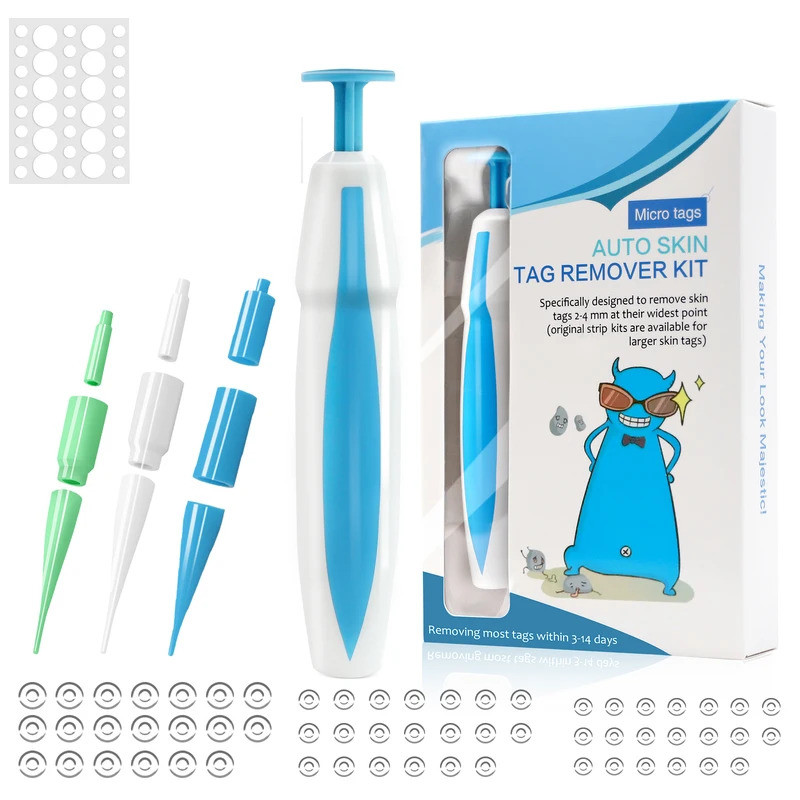 3 In1 ไม่เจ็บปวด Auto Skin Tag Mole Wart Removal Kit ทําความสะอาดเครื่องมือ Face Skin Care Body Wart