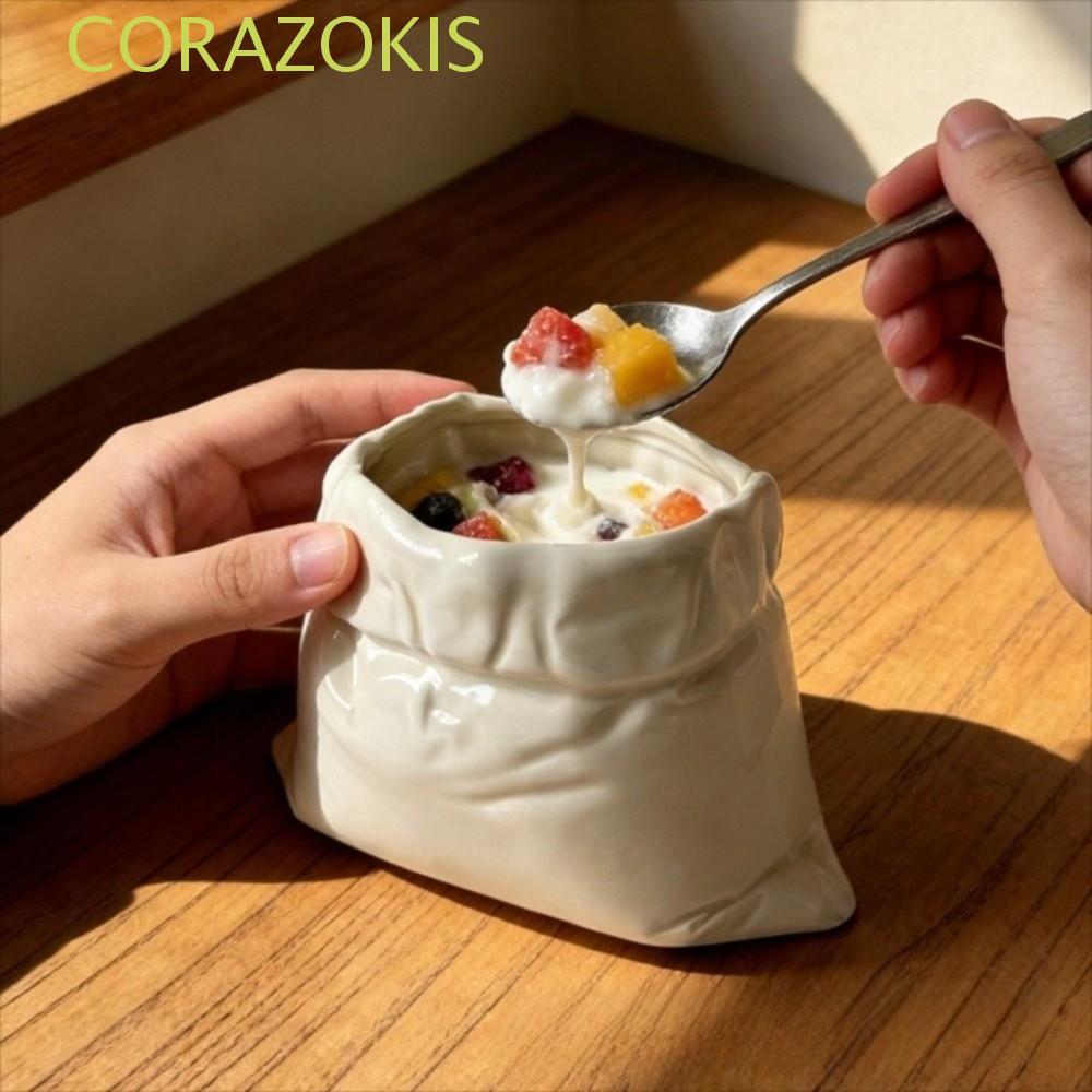 CORAZOKIS ถ้วยกาแฟเซรามิค, ถ้วยน้ําทนความร้อนถ้วยทรงกระเป๋า, ความแปลกใหม่ขนาดใหญ่ลํากล้องลื่น Hand-crafted Espresso ถ้วยครัวดื่ม