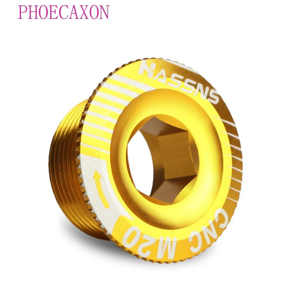 PHOECAXON จักรยาน Arm Fixing Bolt กันน้ํา Chainring Bolt MTB ฝุ่น Crankset Nut M15/M18/M19/M20 ด้านล่างวงเล็บ ฝาครอบสกรู