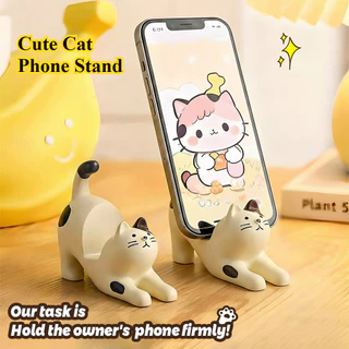 แท่นวางโทรศัพท์มือถือและแท็บเล็ต for iPhone ลายลูกแมวน้อยสไตล์การ์ตูนแท่นวางตั้งโต๊ะที่มั่นคงและของตกแต่งสุดน่ารักทั่วไป