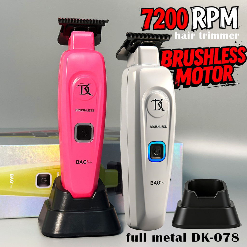 มืออาชีพ ดีเค078 ใหม่สี ไม่มีแปรง ผม ที่กันจอน ตัดผมสีขาวเต็มโลหะตัดผมเครื่องร้านใช้กับฐาน ที่ชาร์จ