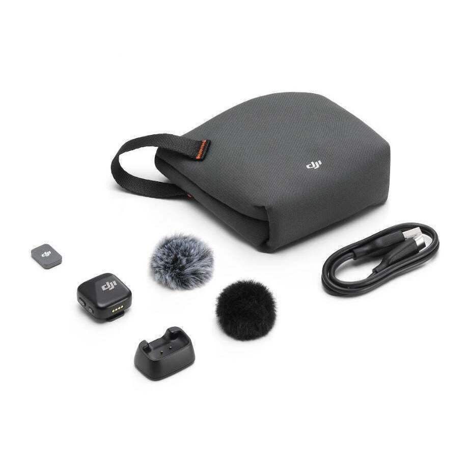 DJI Mic Mini Mini Wireless Noise cancelling Collar Microphone สัมภาษณ์ vlog สดพร้อมโทรศัพท์มือถือ