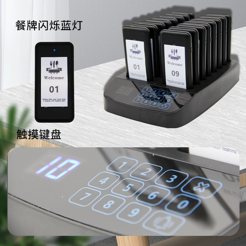Wireless Dining Picker ร้านอาหาร Vibrating Buzzer นมชา Shop Number Caller Quueing Number Caller 1 สํ