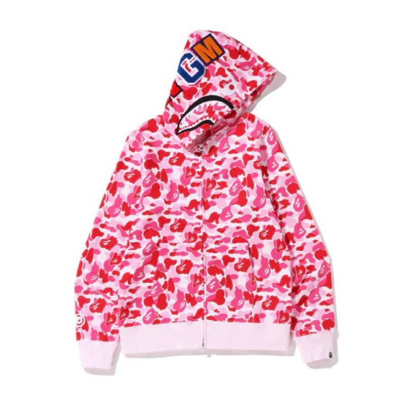 Bape ABC Camo Shark Hoodie WGM Blue Camo/Pink Camo Shark Hoodie Jacket