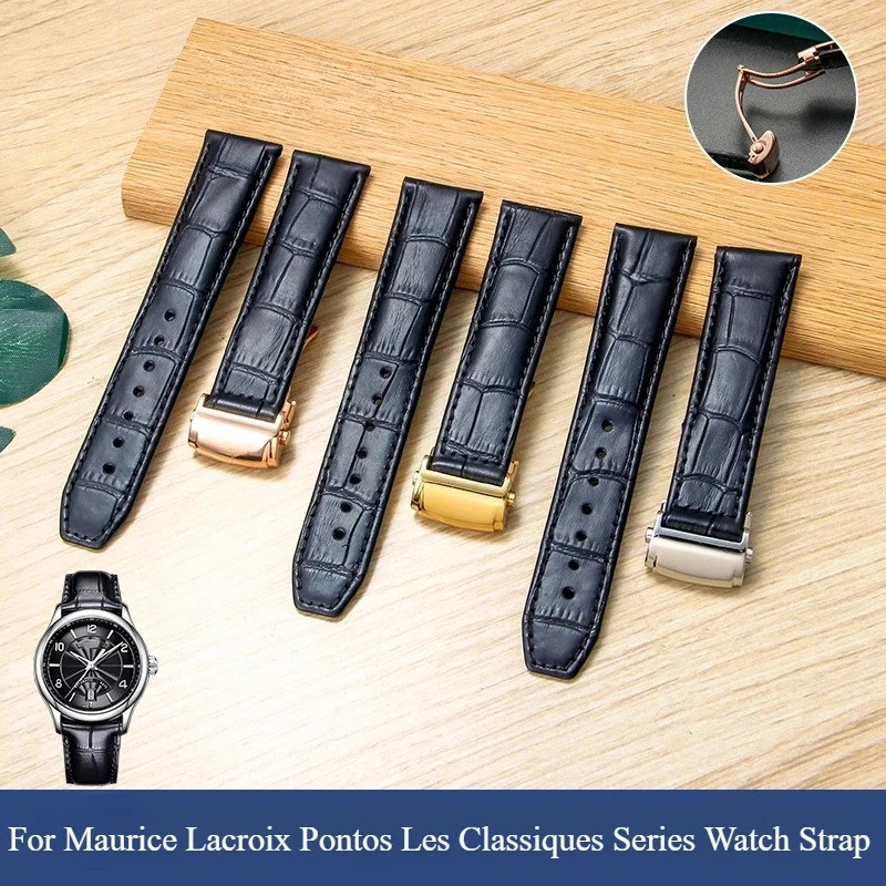 แฟชั่นยอดนิยมของแท้ Cowhide สําหรับ Maurice Lacroix Pontos PT6388 Les Classiques ยืดหยุ่นทนทาน Breat