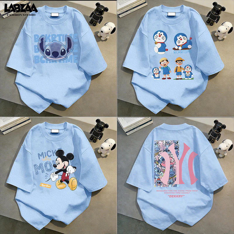 【จัดส่งจากกรุงเทพฯ】LABZAA เสื้อยืดทรงหลวม⚡ลำลองแมทช์ลุคง่าย ระบายอากาศ ผ้าฝ้าย 100% YG0
