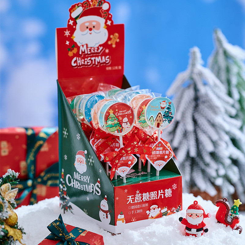 圣诞节糖果卡通雪人棒棒糖无蔗糖儿童零食商场活动超市便利店零售Christmas Candy Cartoon Snowman Lollipop No Sucrose20260106