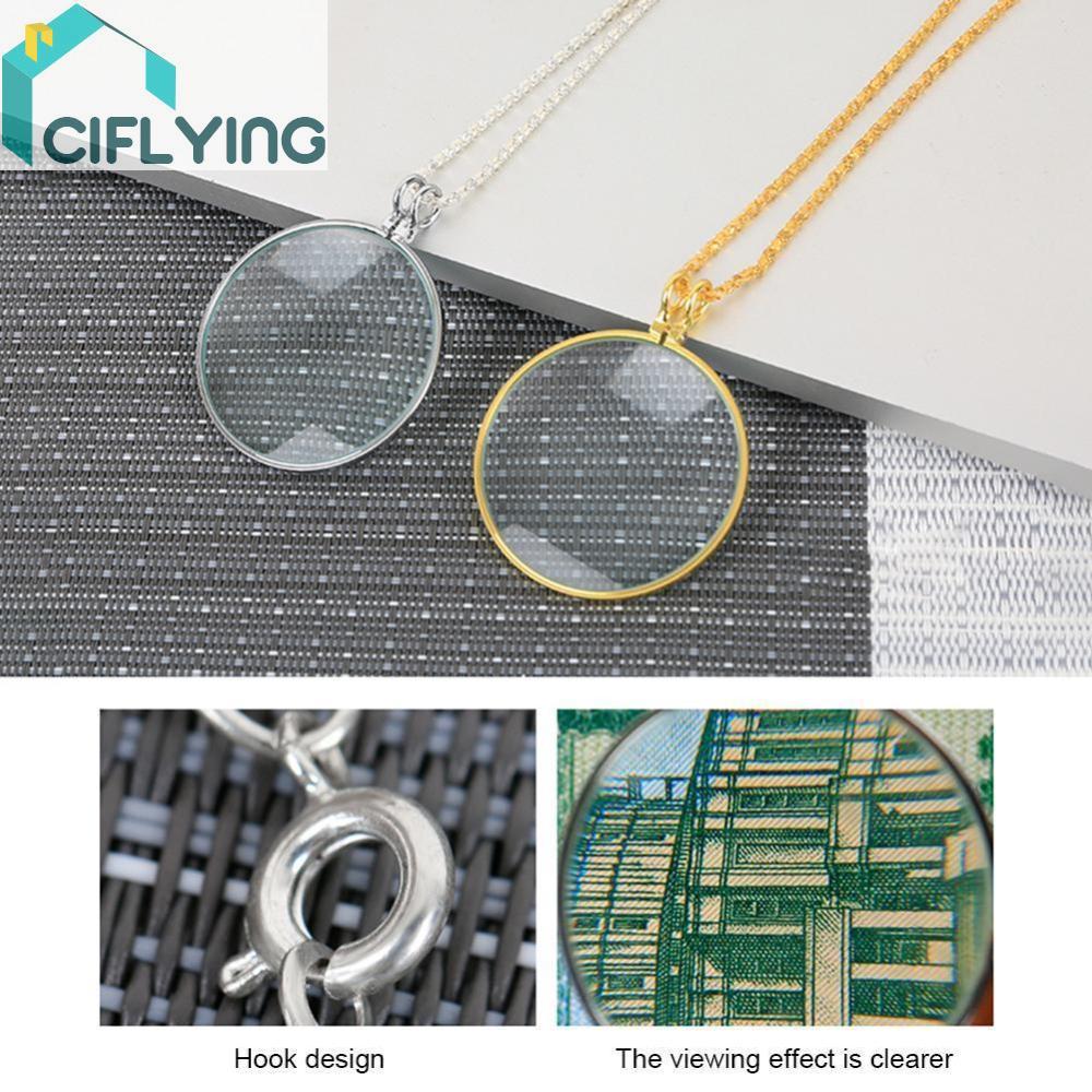 5X แว่นขยายโซ่แว่นขยายเลนส์แสงสร้อยคอสําหรับ Aid Reading Repair [Ciflying.th]