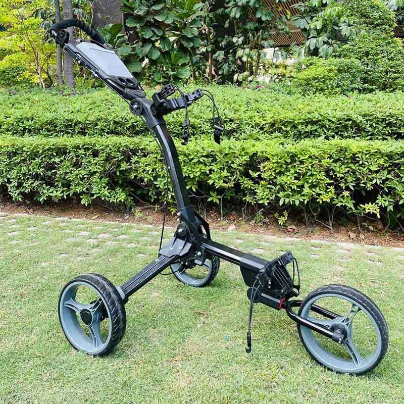 VolfGolf Quick Folding 3 Wheel Golf Push Cart Golf Trolley Folding Golf Bag Car
