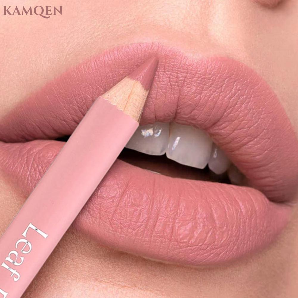 KAMQEN ลิปสติกดินสอ, Moisturising Long Lasting Matte Lipliner Pencil, Plumping Waterproof Lipliner ป