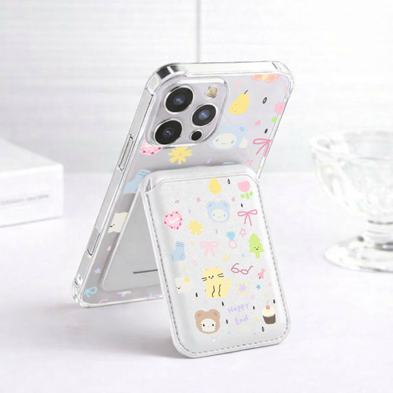 Cat bow tie pattern Wallet เคสกันกระแทก เหมาะสําหรับ iPhone 11 12promax 12 13 14 15 Pro Max Case ฝาหลัง 14promax 15pro 16 Pro Max 17 17air 17promax Casing ราคา ถูกที่สุด ดีลบีเคเค