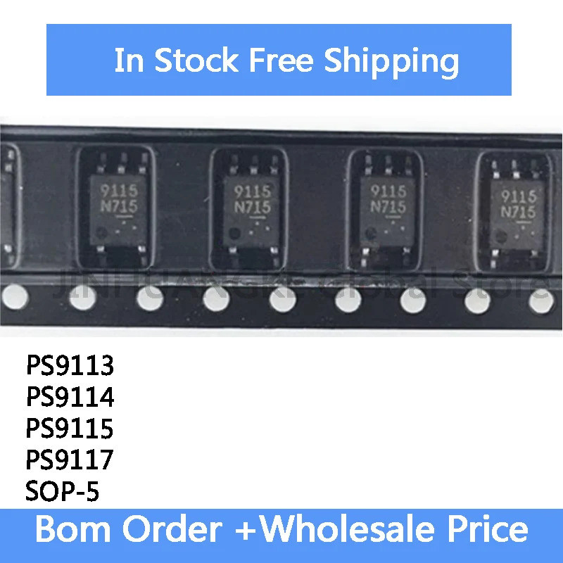 5 ชิ้น PS9113 PS9114 PS9115 PS9117A SMT SOP-5 ตรรกะเอาต์พุต optocoupler IC ในสต็อกขายส่ง