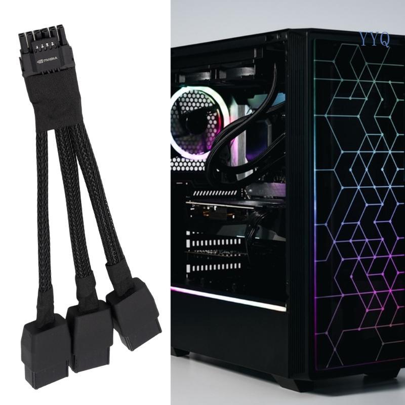 YYQ 3x8Pin To 16Pin GPU Power Adapter Cable 600W 12VHPWR Connector สําหรับ RTX4090 CPU