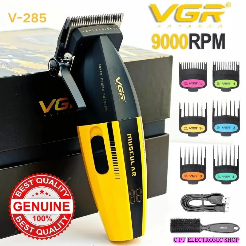 VGR V-285/285Tเครื่องตัดผม ไร้สาย  มืออาชีพ เครื่องตัดผม ช่างตัดผม  ไฟ LED  9000RPM Hair Clipper Pro