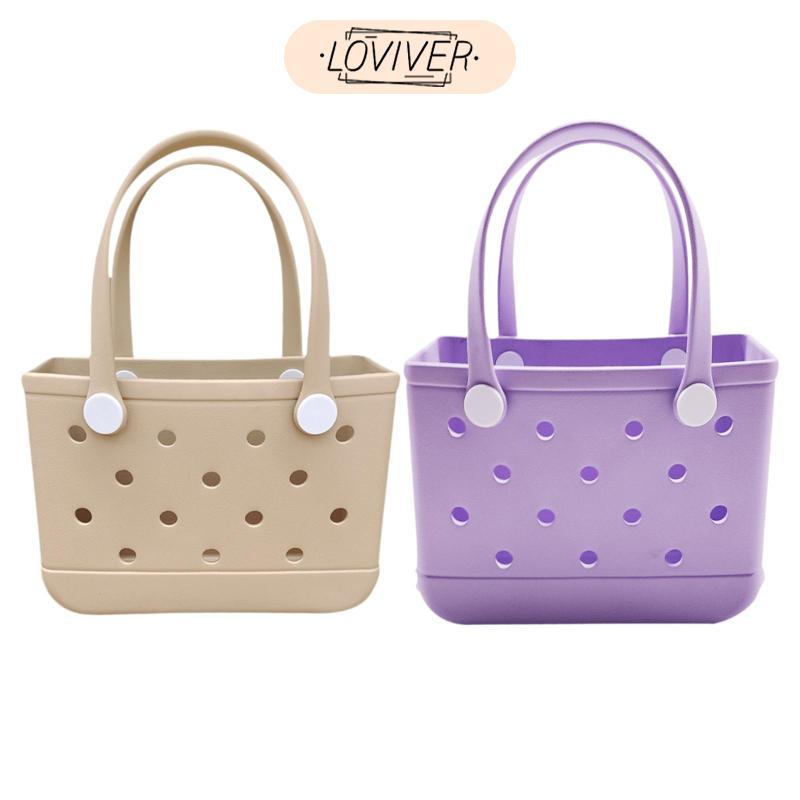 Beach Tote Bag Portable for Women Beach Basket Bag for Beach Travel Swimming