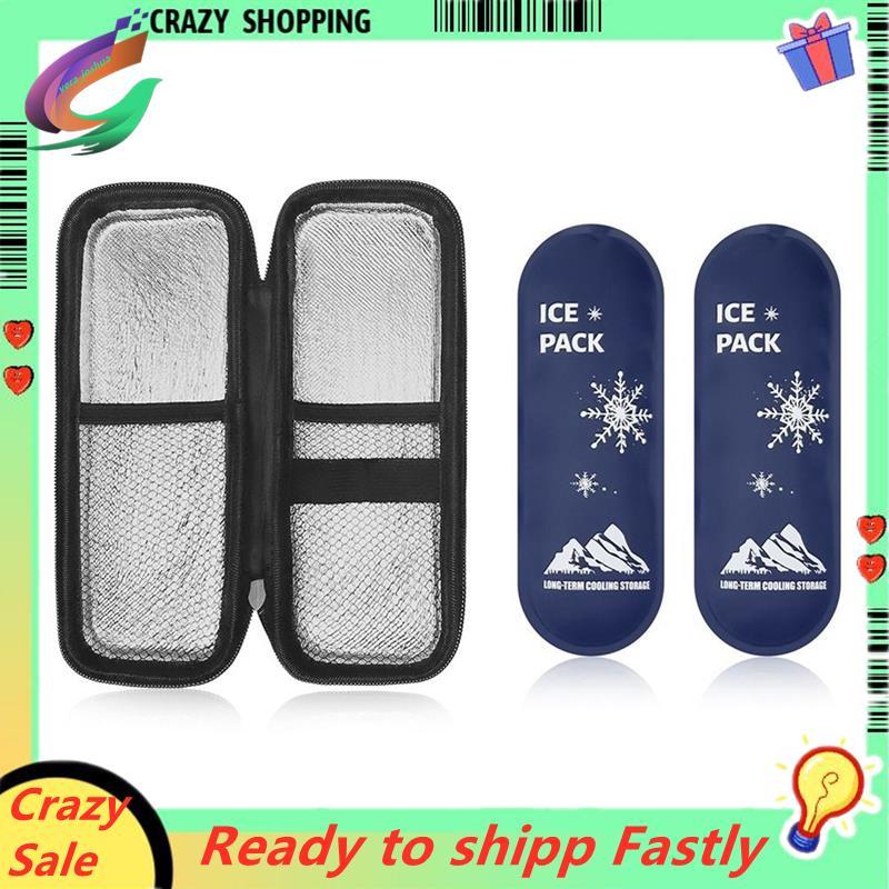 แบบพกพาอินซูลิน Cooling Bag Glaciated Cold Storage Bag Travel Pocket Cooler Pen Pack Freezer สําหรับ