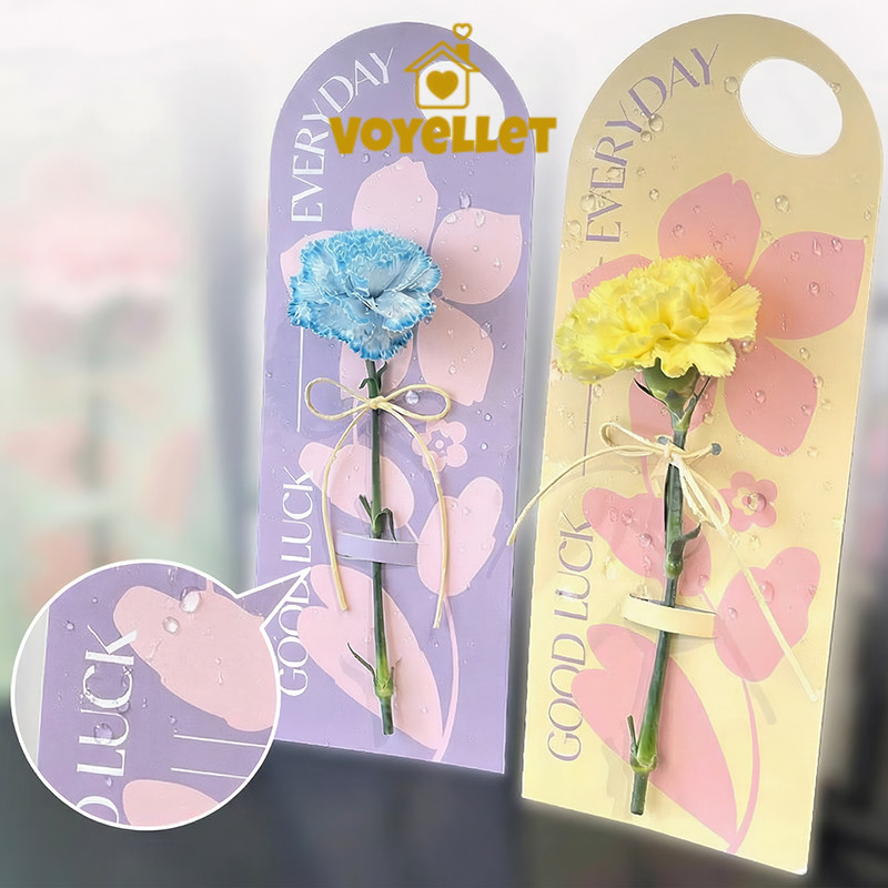 Voyellet ดอกไม้ก้านเดี่ยวพร้อมการ์ดดอกไม้แบบถือ บรรจุภัณฑ์สไตล์แคปซูล เหมาะสำหรับเทศกาลคริสต์มาสและปีใหม่ ราคา ถูกที่สุด ดีลบีเคเค แกลเลอรีภาพที่ 6