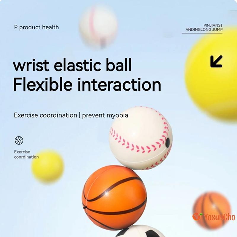 YosunCho] Return Hand Wrist Fitness Balls ฟองน้ํายาง Rebound กีฬากลางแจ้ง Bouncy Balls ใหม่