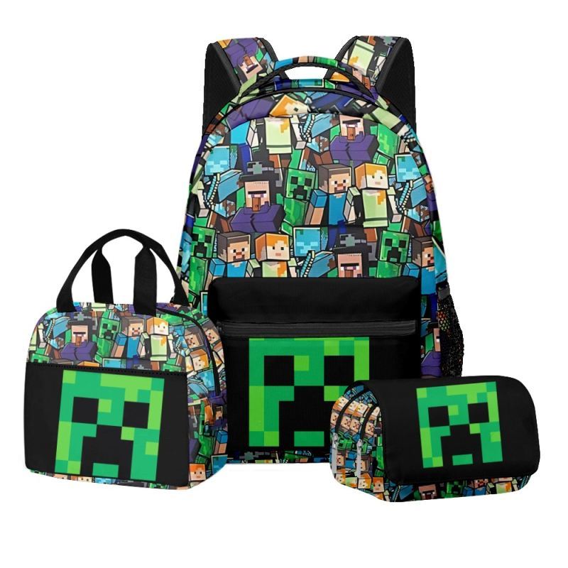 minecraf backpack for kids roblox lunchbox pencil bag 3ps H5