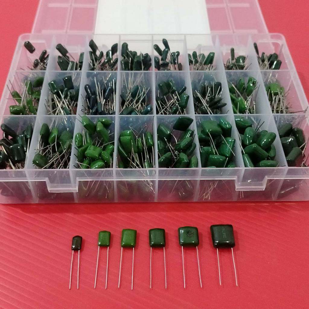 ตัว C ตัวเก็บประจุ ซีไมล่าร์ คาปาซิเตอร์ ไมล่าร์ โพลีเอสเตอร์ Polyester Film 100V 2A102J ถึง 2A823J 