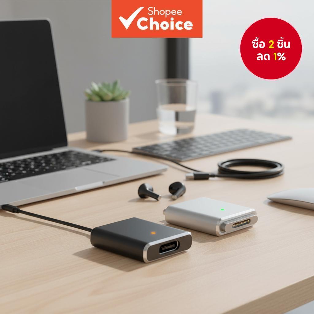 Fonken อะแดปเตอร์แปลงสายชาร์จเร็ว Type C ตัวเมียเป็น MagSafe 3 ตัวผู้ 100W PD3.1 สําหรับ (Mac)Book Air Pro