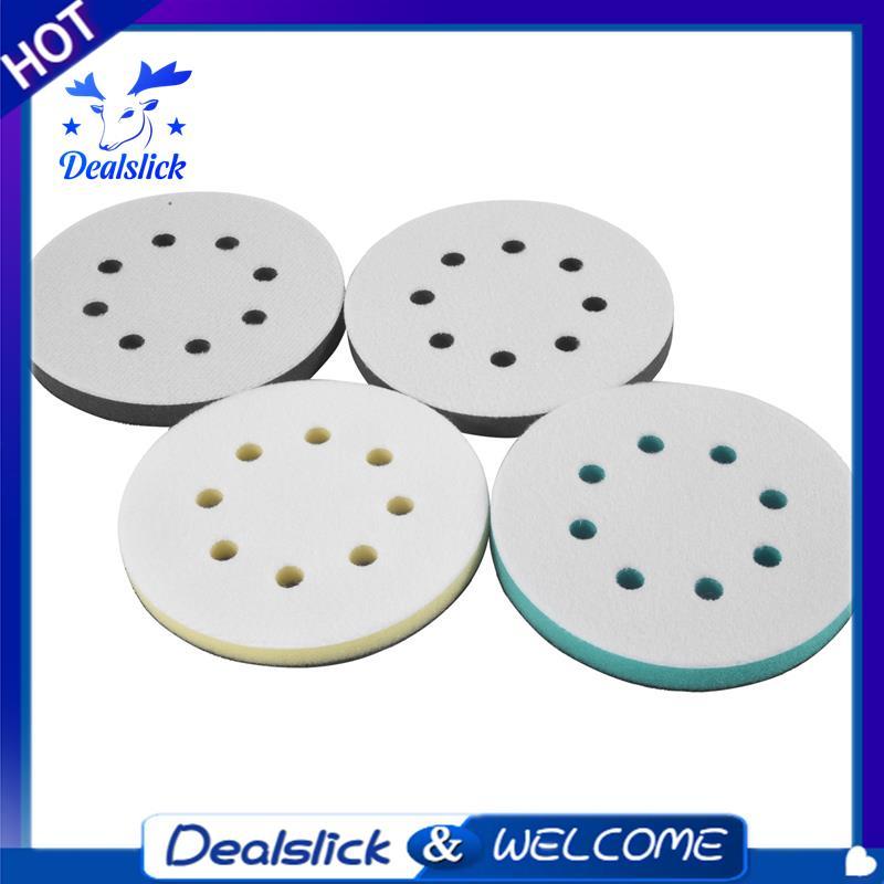 4 แพ็คแผ่นขัดโฟมสําหรับ Orbital Sander, 5 นิ้ว 8 หลุม Orbital Sander Surfprep แผ่นโฟม