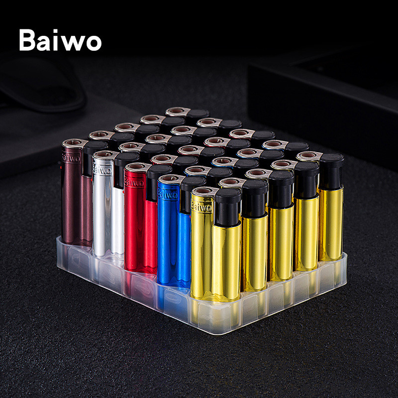 BW888 Creative สีโลหะไฟแช็กกันลมการพิมพ์โฆษณา Inflatable ไฟแช็กแบบใช้แล้วทิ้งตัวอักษร/1.21