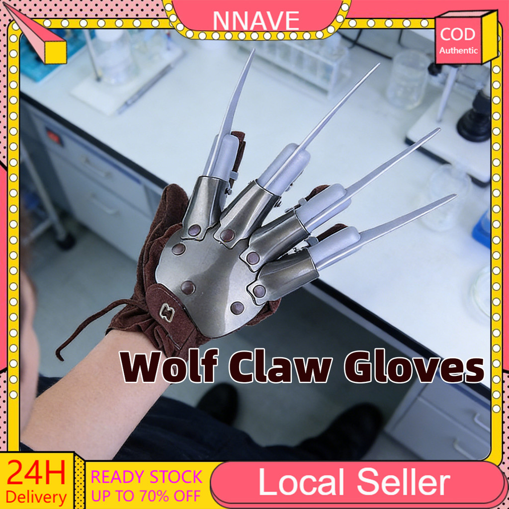 1 PC Wolverine Ghost Claw ถุงมือตลก Freddy Krueger ถุงมือ Killer ถุงมือ Claws คุณภาพสูงฮาโลวีนคอสเพล