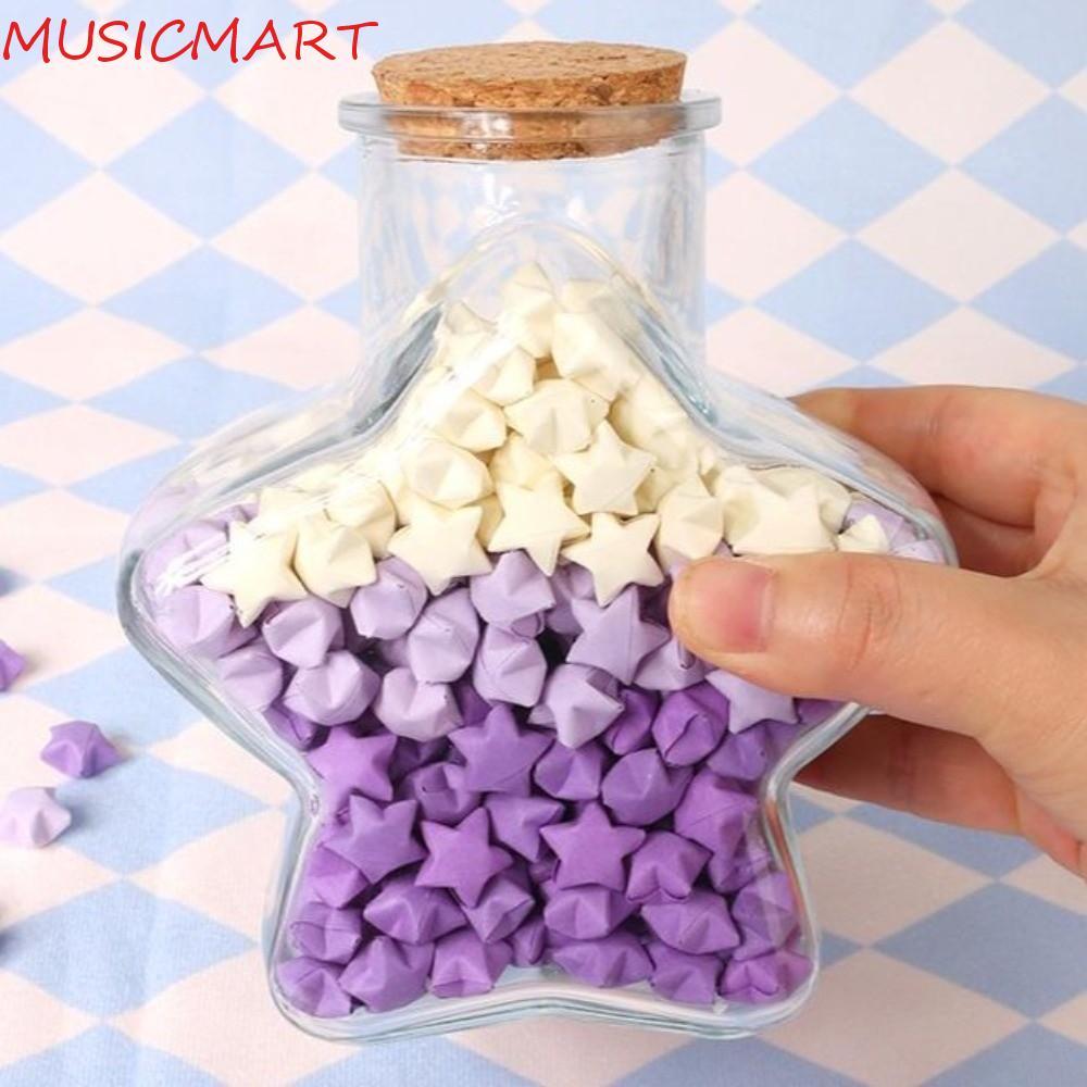 MUSICMART DIY Stars Wishing Bottle, DIY Paper Star Origami Stars Paper Strips, Creative Rainbow Colo