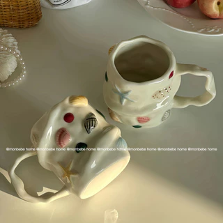 เลี้ยงปลาค่ะ~ แก้วนม แก้วกาแฟ ใช้ไมโครเวฟได้ เปลือกหอย🐚 พร้อมส่ง