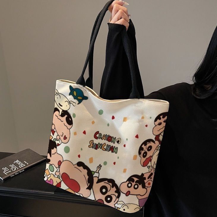 11 Student Commuter Shoulder Tote Bag Tote Bag Cute Commuter Portable Diagonal All-Match กระเป๋าผ้าใบการ์ตูนหนาพิเศษ Student Commuter Shoulder Tote Bag Tote2220260122 - รูปที่ 3