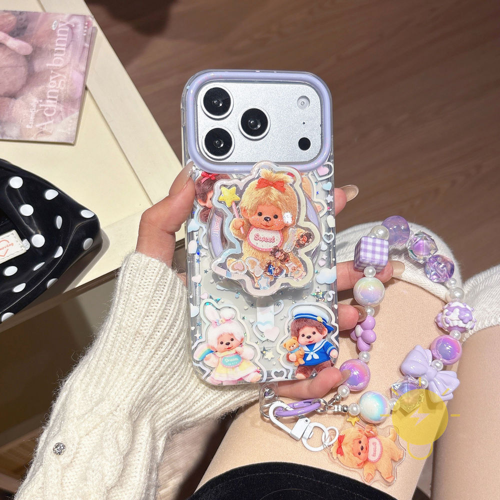 For เคสไอโฟน with Griptok Cute Magnetic TPU Keychain Chain Rainbow เคส Phone Case For iPhone 17 Pro Max 16 15 14 13 Cover  Aesthetic Korean Cute