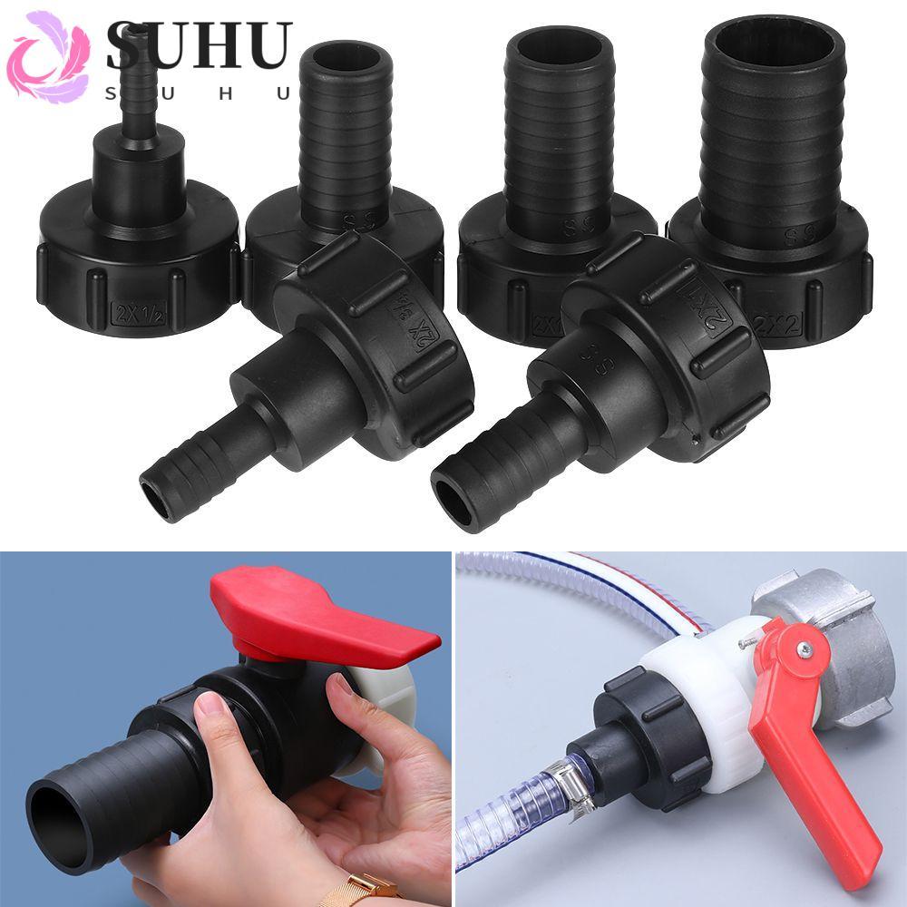 SUHU IBC อะแดปเตอร์ถังน้ำ DN100 เป็น DN50 เกลียวหยาบ S60x6 พลาสติก PP ทนกรดด่าง กันรั่ว ติดตั้งง่าย สําหรับถัง 640L-1000L บ้าน สวน เกษตร