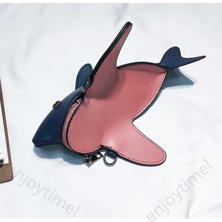 กระเป๋าสะพายฉลามสไตล์ยูโร-อเมริกา PU FLAP purse Mini Bag LOVELY Animal Crossbody Funny BAG