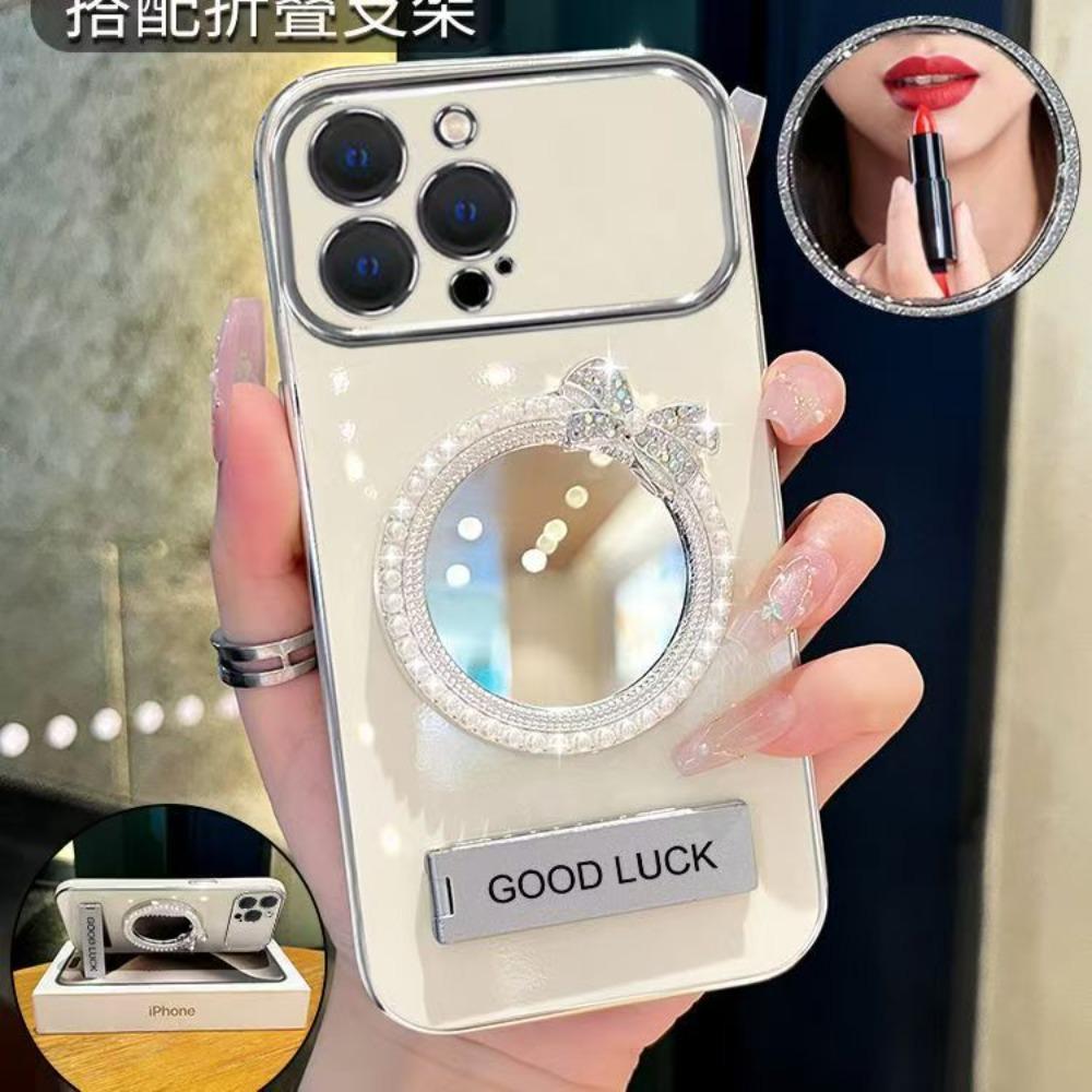 กระจกเคสโทรศัพท์สําหรับiPhone 14 14Pro 14ProMax 14Plus 15 15Pro 15ProMax 15Plus 16 16Pro 16ProMax 16Plus 17 17Pro 17ProMax 17AIRกระจกผู้ถือโทรศัพท์มือถือฝาครอบ