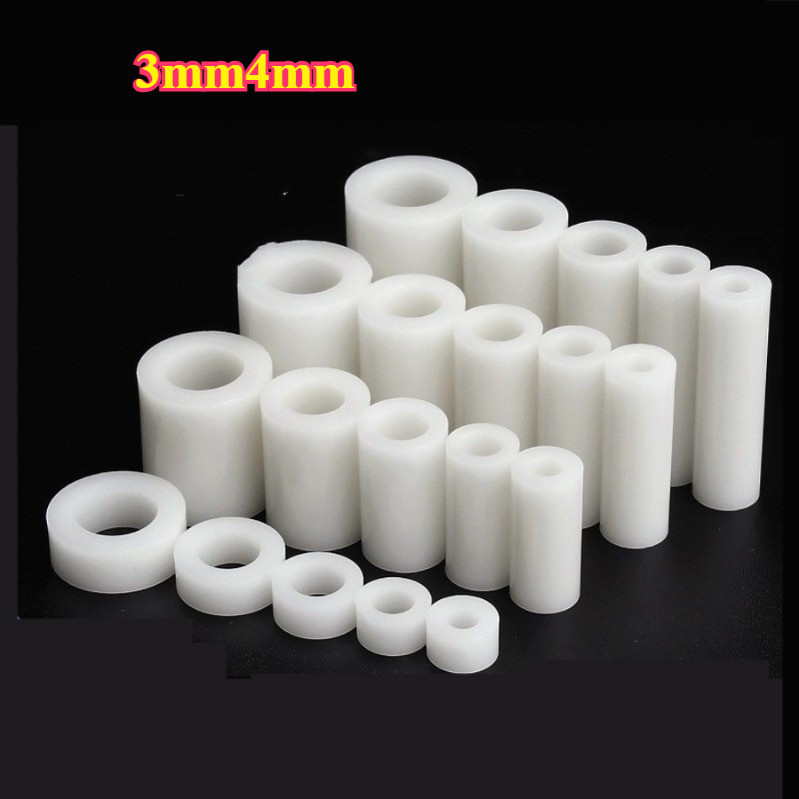 คอลัมน์แยก ABS สีขาว, คอลัมน์แยกฉนวน, คอลัมน์แผ่นพลาสติก 3mm4mm ผ่านคอลัมน์ปลอกไนลอน [Lg-Mi]