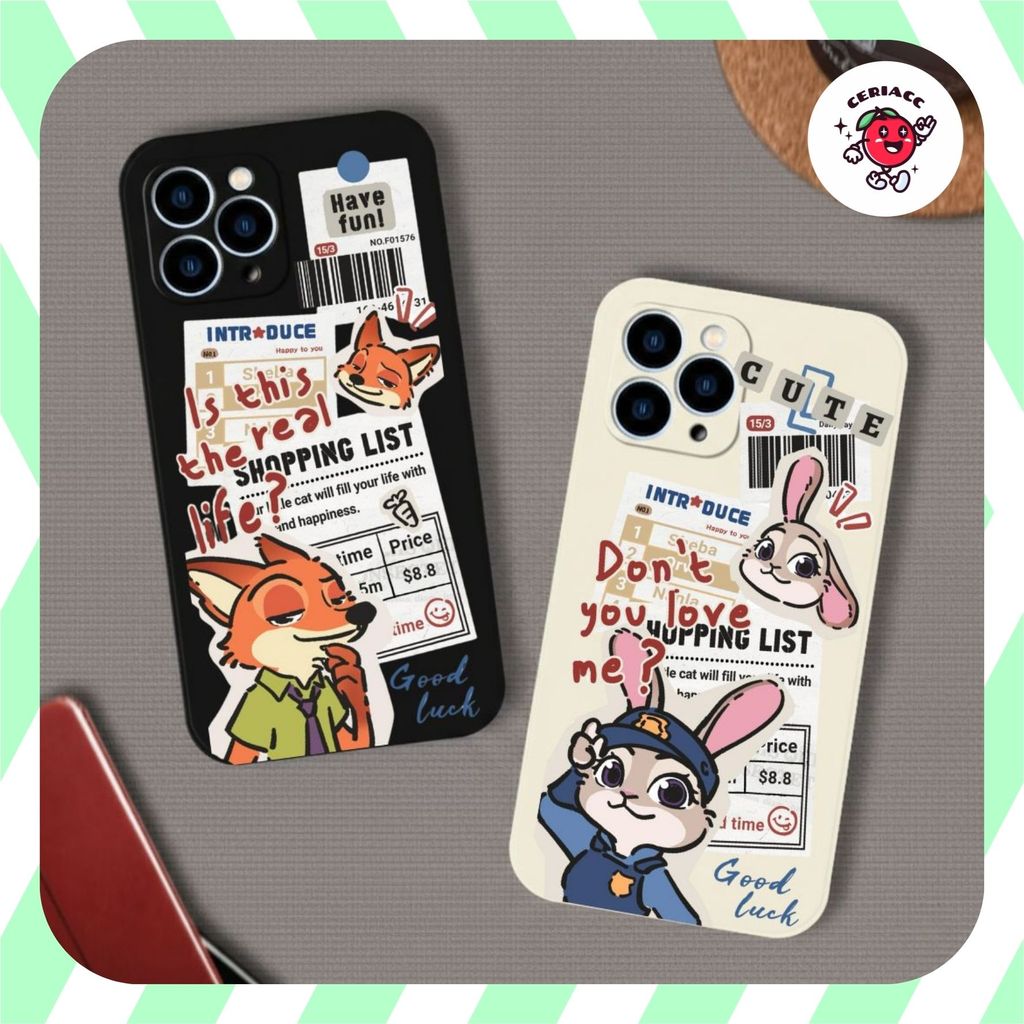 PRINTING LENS PROTECTOR Zootopia Judy & Nick case oppo a3x realme 7 5g a15 a1k c2 a31 2020 a37 a39 a